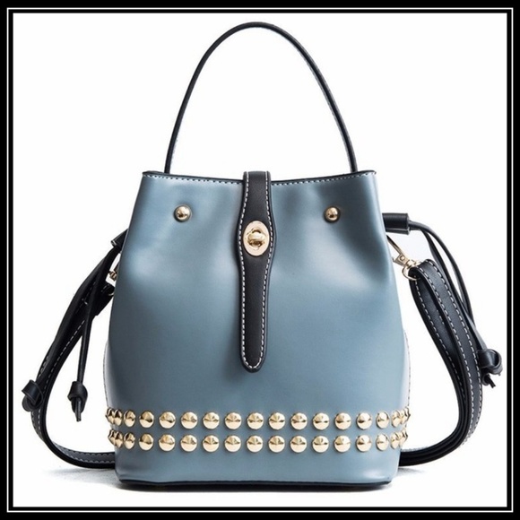 zenleather Handbags - NEW Studded Bucket/Crosssbody Bag